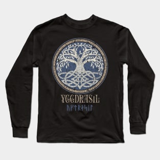 Norse Yggdrasil Pagan Tree of Life Viking Mythology Runes Long Sleeve T-Shirt